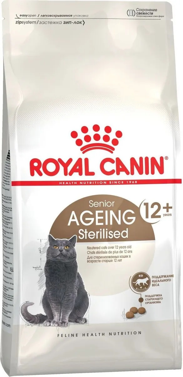 Корм для стерилизованных кошек старше 12 лет Royal canin ageing sterilised 12+ 4 кг