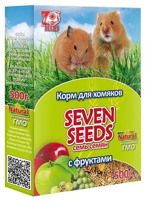 Корм для хомяков Seven seeds 500 г с фруктами