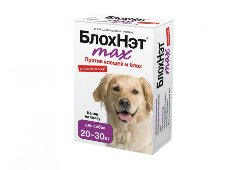 Блохнэт max капли для собак 20-30кг от блох и клещей 3 мл