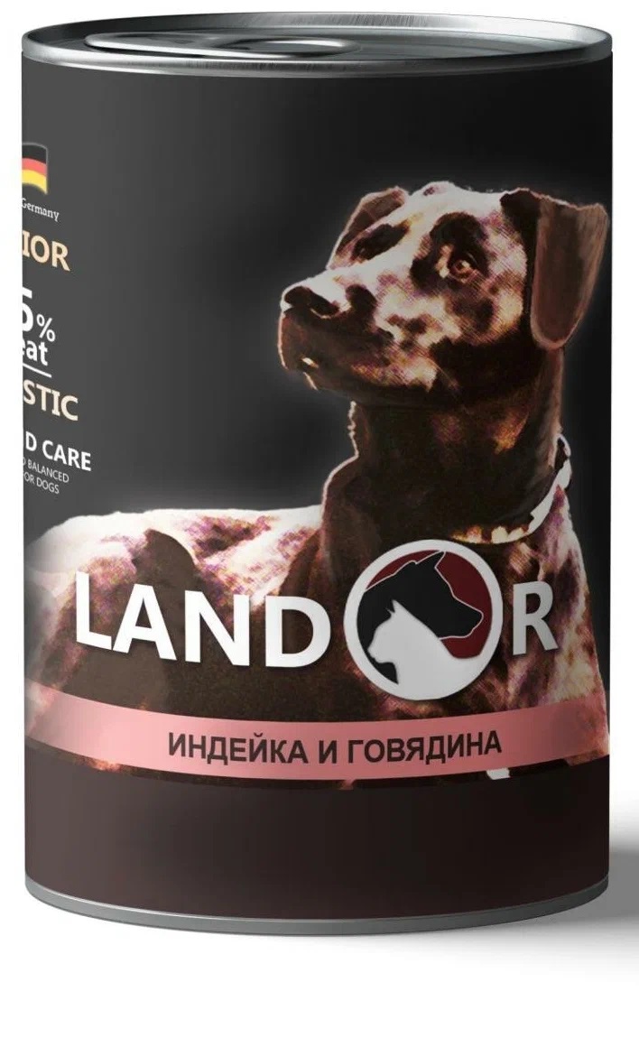 Корм для щенков Landor 400 г бан. индейка с говядиной