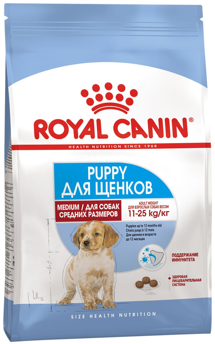 Корм для щенков средних пород от 2 до 12 месяцев Royal canin medium puppy 14 кг