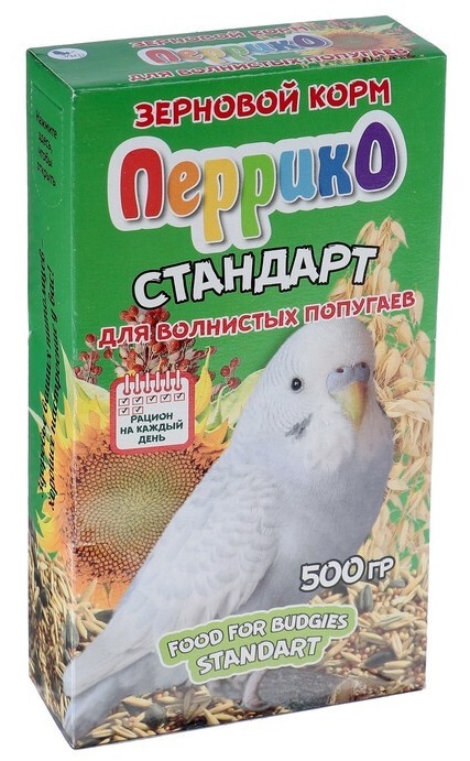 Корм зерновой для волнистых попугаев Перрико стандарт 500 г кор.