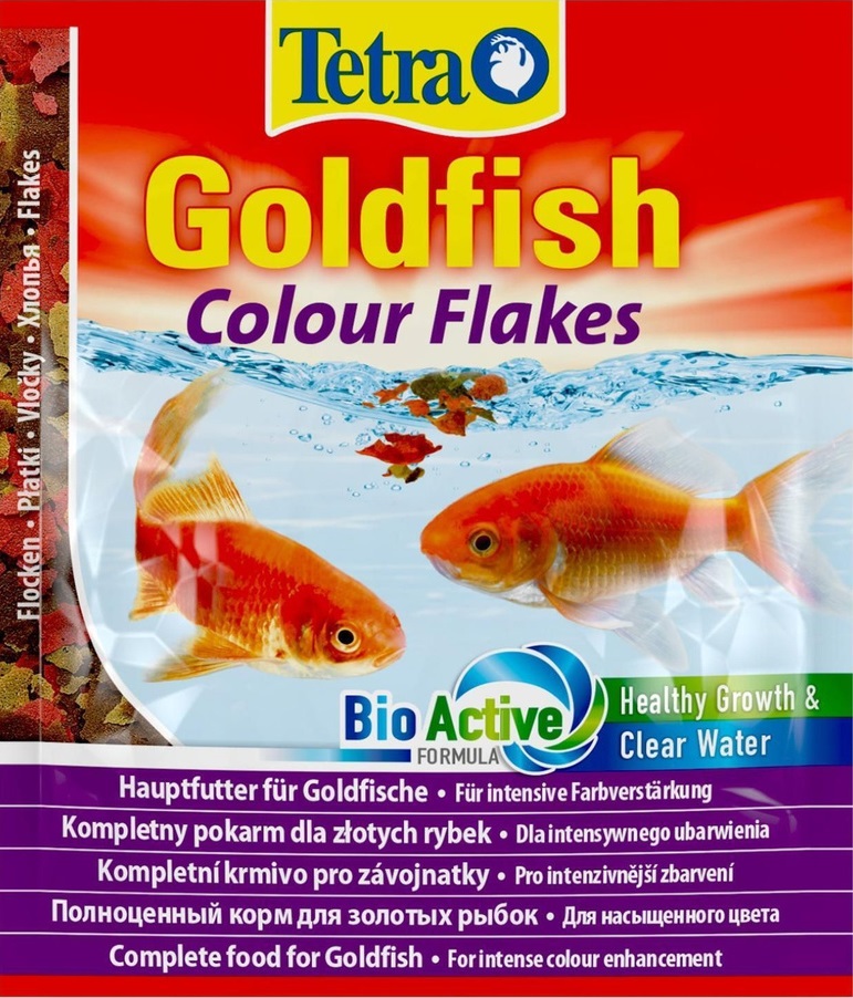 Корм хлопья для окраса золотых рыб Tetra goldfish colour sachet 12 г