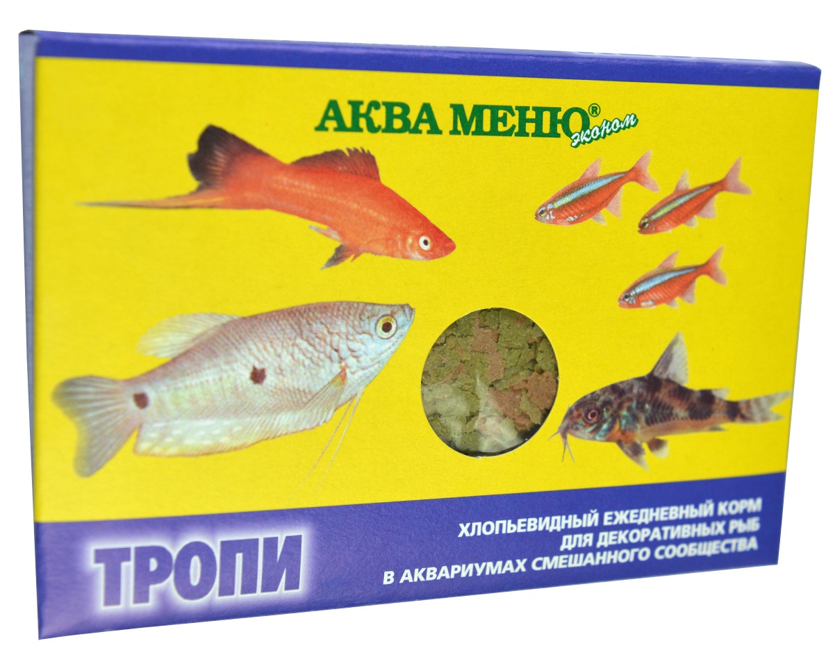 Корм хлопья для рыб Аква-меню тропи
