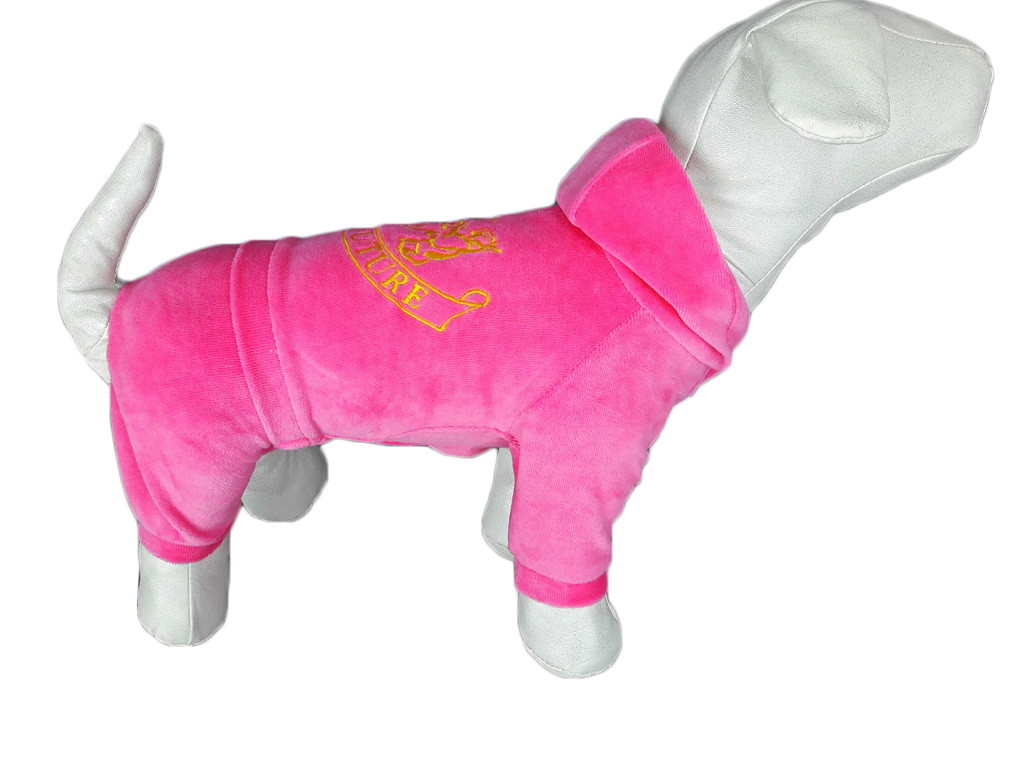 Костюм велюровый для собак китайская хохлатая розовый Сhinese cr.dog р.20