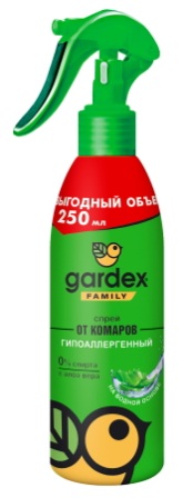 Gardex family спрей от комаров 3ч защиты 250 мл