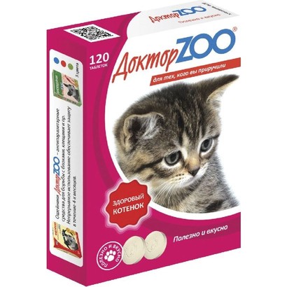 Лакомство витаминное для котят Доктор зоо здоровый котенок n120