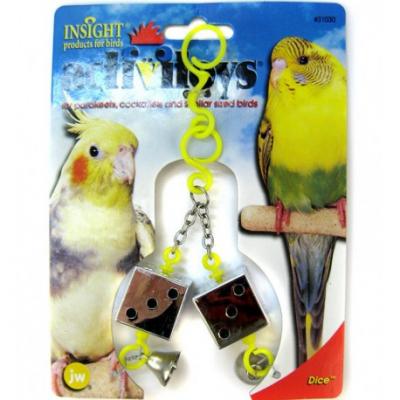 Игрушка кубики для птиц зеркальные Jw с колокольчиком dice toy for birds