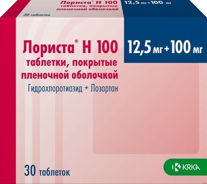 Лориста Н 100 тб п/о плен 100мг/12.5мг N 30
