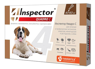 Инспектор капли для собак 40-60кг n3 quadro с