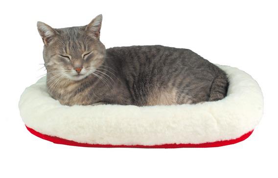 Лежак для кошек красный Trixie нейлон/мех 47х38см