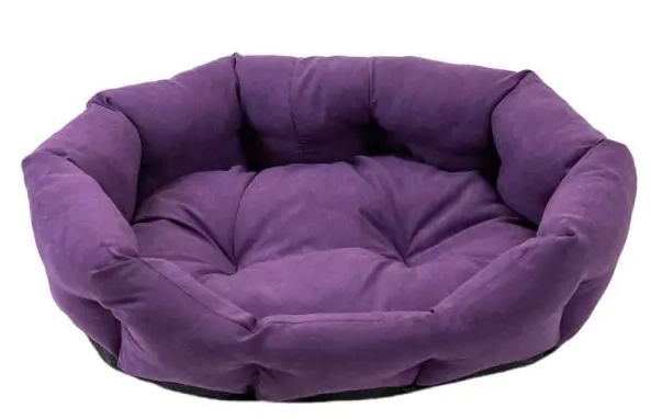 Лежак овальный пухлый фиолетовый Дарэленд облако бархат 73х56х23см №4