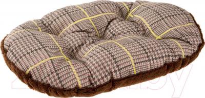 Лежанка подушка мягкая для собак и кошек зеленые линии Ferplast relax f65 хлопок мех