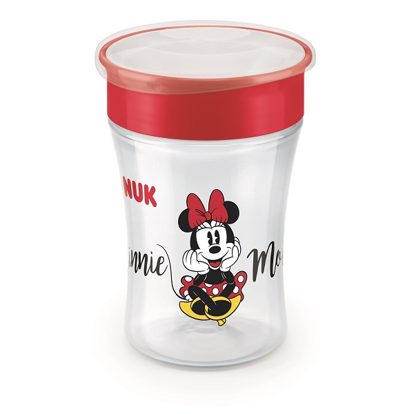 Nuk Magic Cup поильник Минни с непротекающей крышкой-насадкой для питья через край 8+ 230мл /10743582/