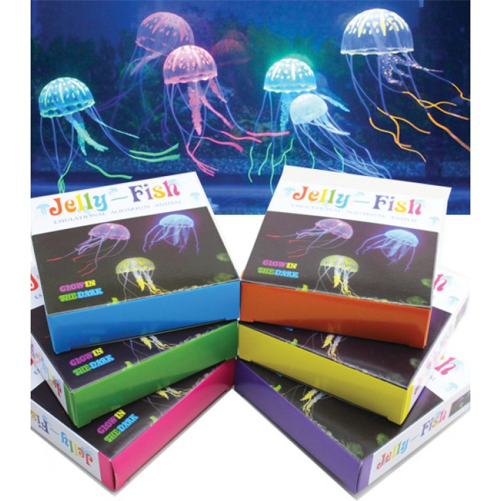 Медуза силиконовая Jelly-fish большая 10см с неоновым эффектом