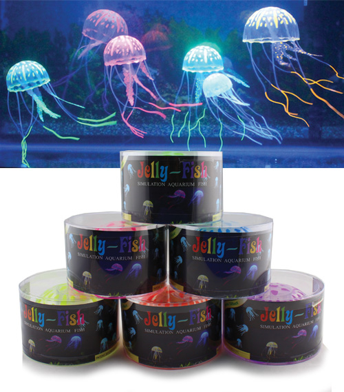 Медуза силиконовая Jelly-fish маленькая 5см с неоновым эффектом