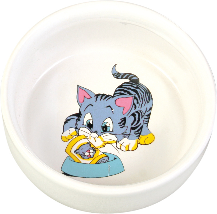 Миска керамическая для кошек Trixie кошка с миской 300 мл d11см