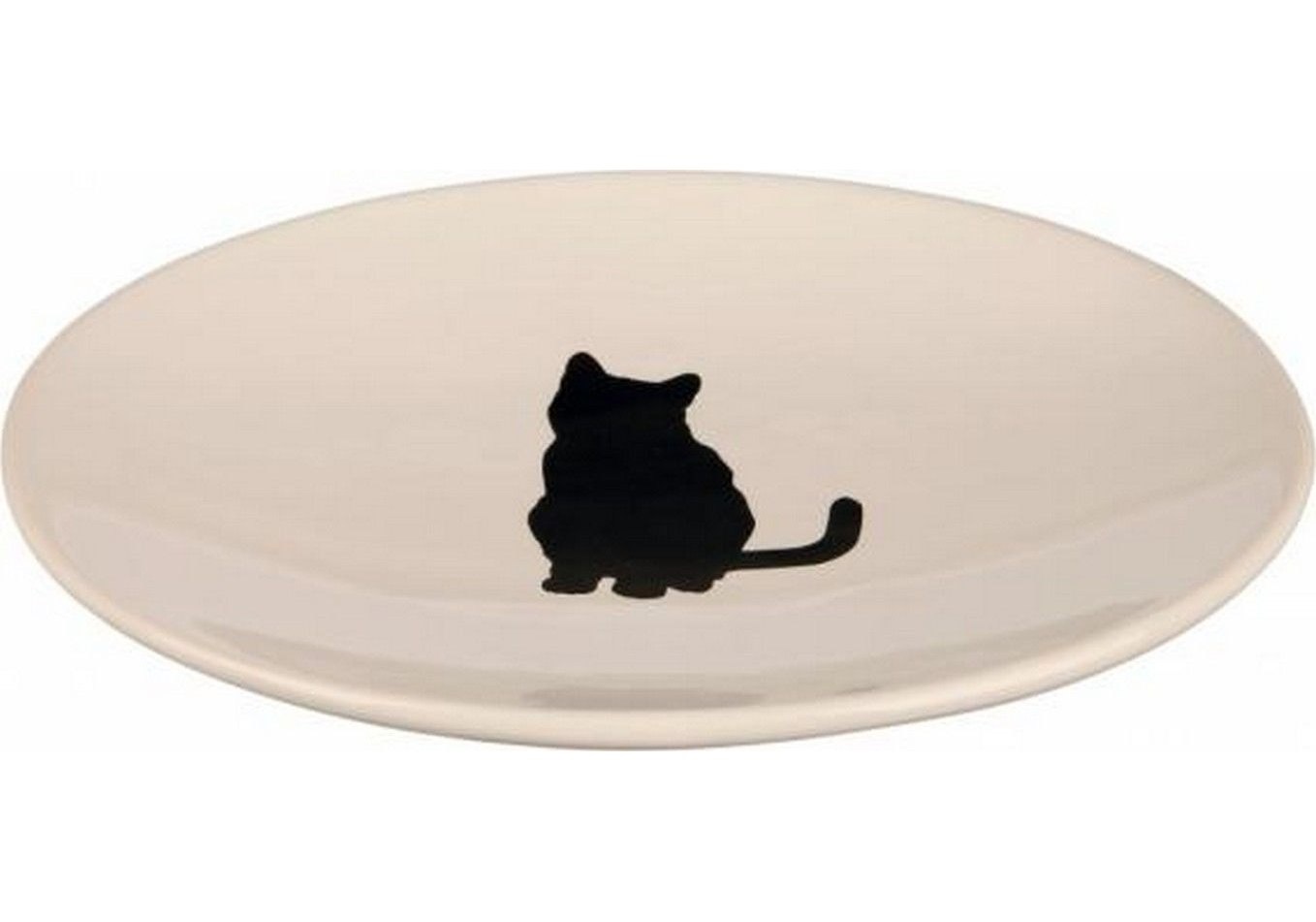 Миска керамическая для кошек белая Trixie кошка 18х15см