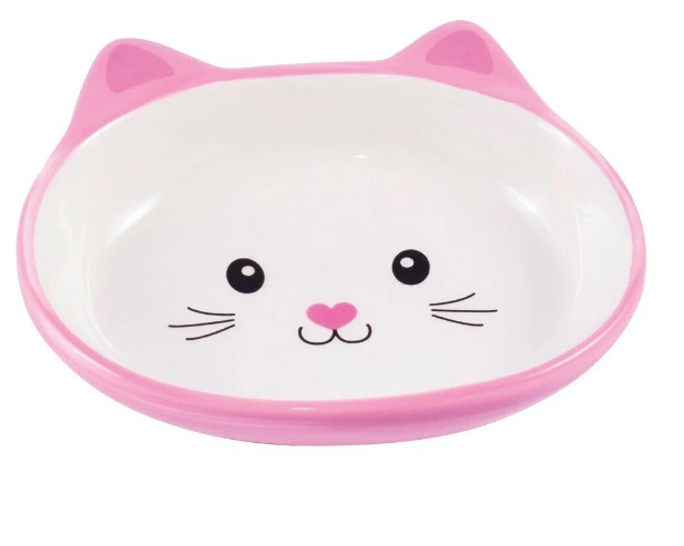 Миска керамическая для кошек розовая Mr.kranch мордочка кошки 160 мл