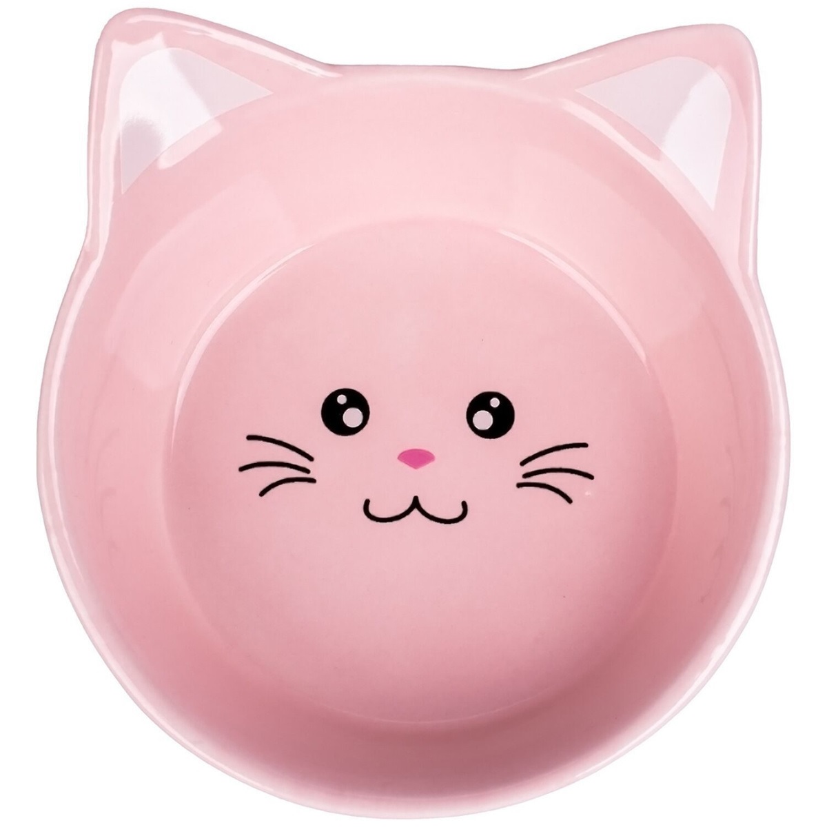 Миска керамическая для кошек розовая Керамикарт мордочка кошки 200 мл