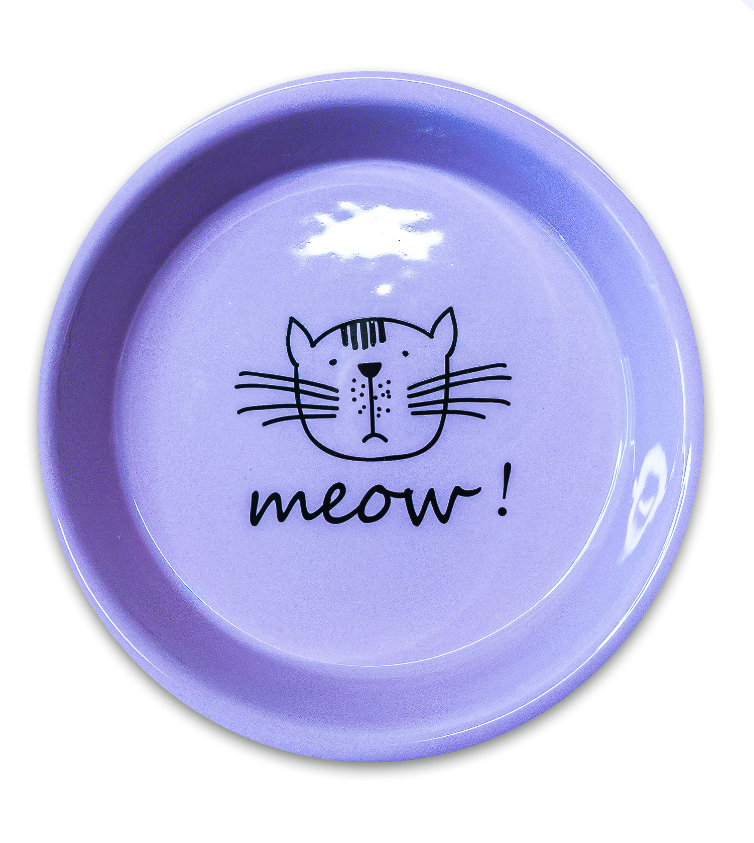 Миска керамическая для кошек сиреневая Mr.kranch meow 200 мл