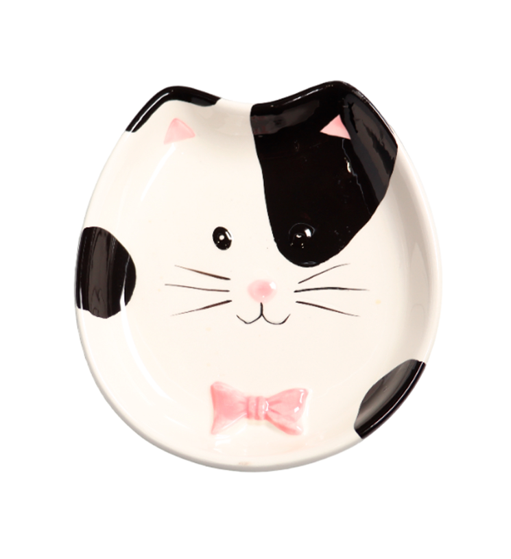 Миска керамическая для кошек черно-белая Mr.kranch мордочка кошки 130 мл