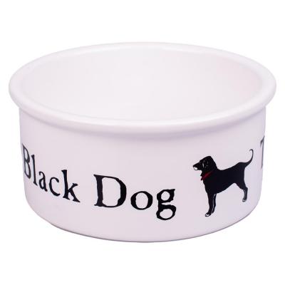 Миска керамическая для собак белая Керамикарт black dog 600 мл
