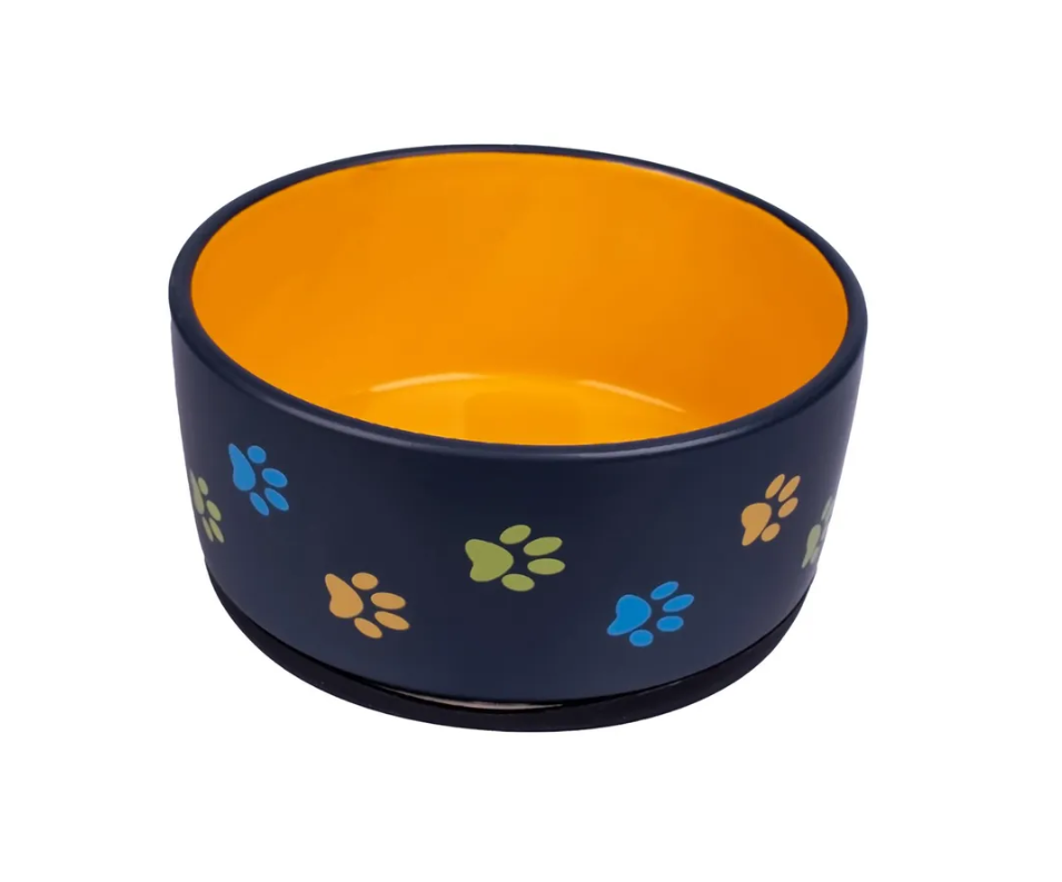 Миска керамическая для собак черная с оранжевым Mr.kranch 1 л