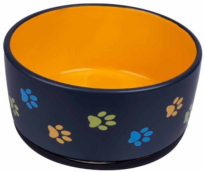 Миска керамическая для собак черная с оранжевым Керамикарт 1 л