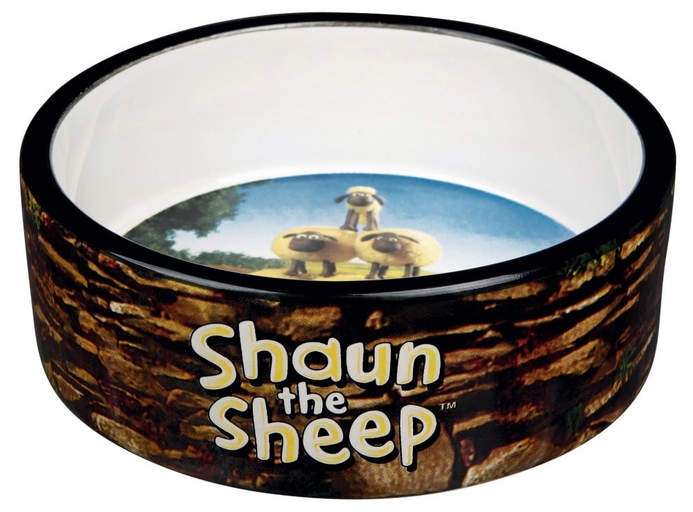 Миска керамическая коричневая Trixie shaun the sheep 300 мл d12см