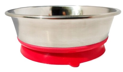 Миска металлическая на красной силиконовой подставке с присоской Homepet premium 250 мл