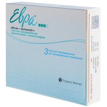 Евра трансдерм система 203мкг+33,9мкг/24ч N 3