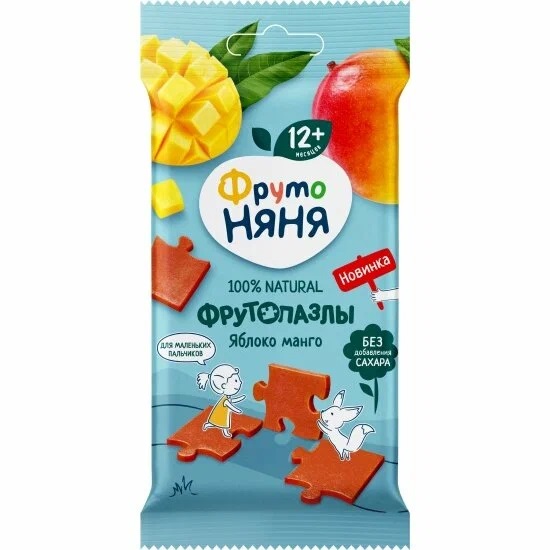 ФРУТОНЯНЯ ФРУКТОВЫЕ КУСОЧКИ ФРУТОПАЗЛЫ ЯБЛОКО МАНГО 20Г