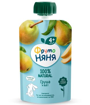 ФрутоНяня пюре груша мягкая упаковка 90 г