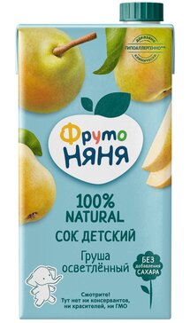 ФрутоНяня Сок груша осветленный/без сахара гипоаллергенный 500 мл