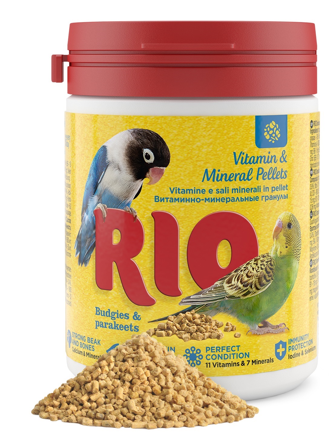 Корм гранулы витаминно-минеральные для волнистых и средних попугаев Rio 120 г