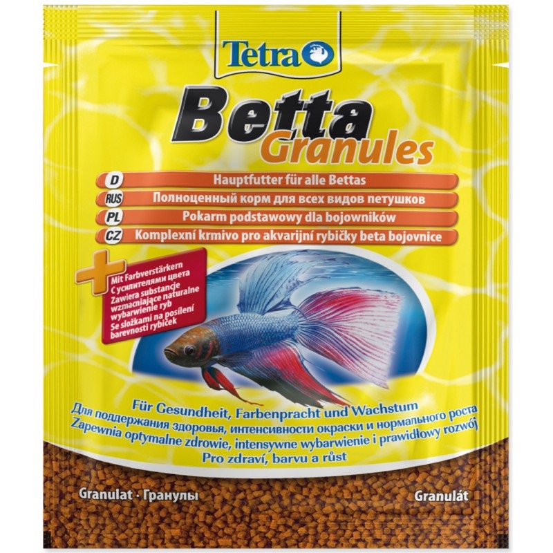 Корм гранулы для петушков и лабиринтовых рыб Tetra betta granules 5 г