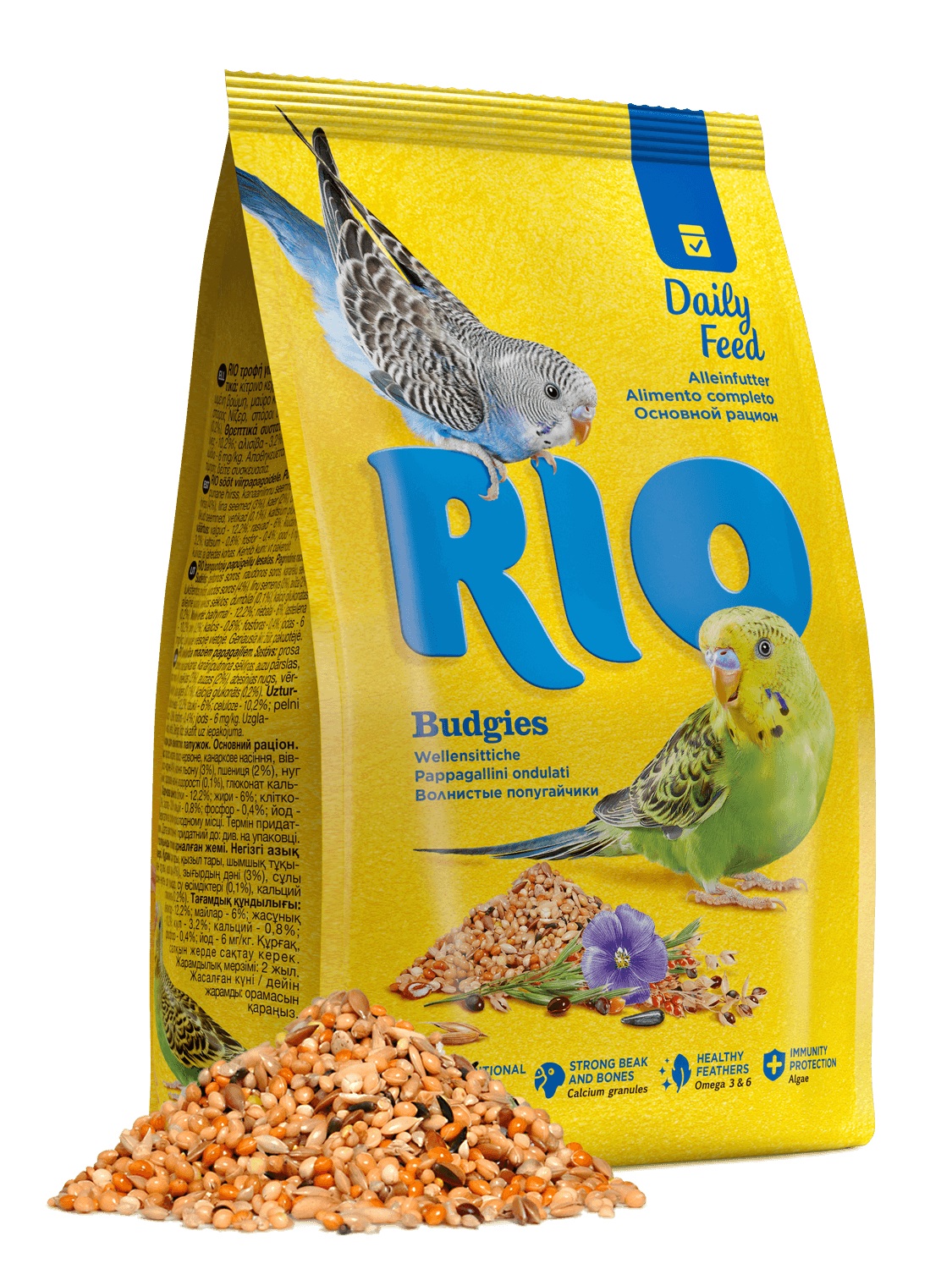 Корм для волнистых попугаев Rio основной рацион 1 кг