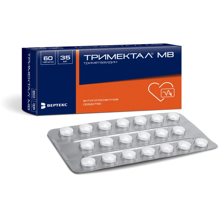 Тримектал МВ (триметазидин) тб п/о с модиф высвоб 35 мг N 60