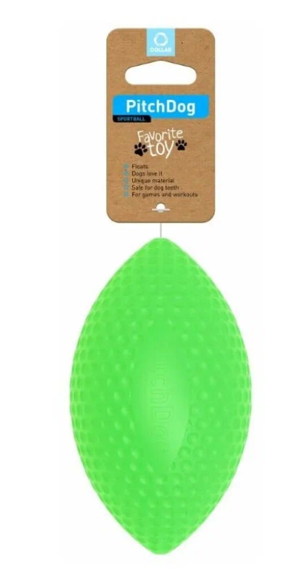 Мяч-регби для апортировки зеленый Pitchdog sportball 9см