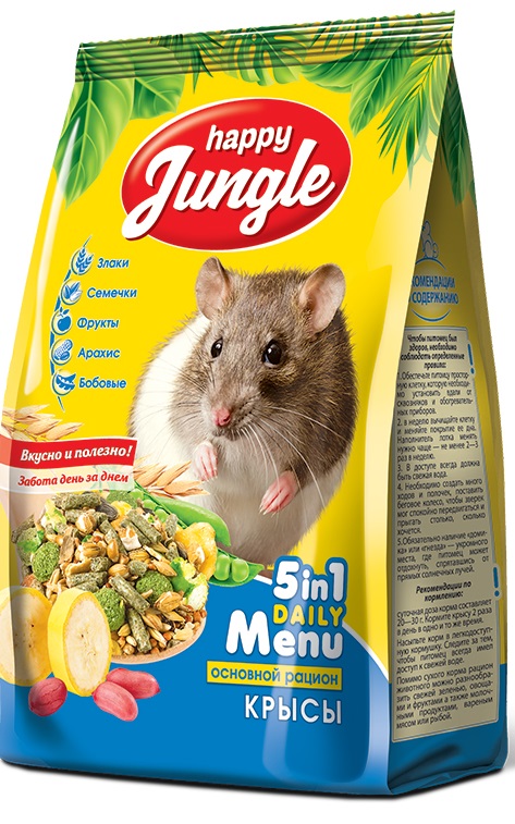 Корм для декоративных крыс Happy jungle 400 г