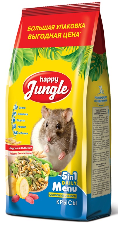 Корм для декоративных крыс Happy jungle 900 г