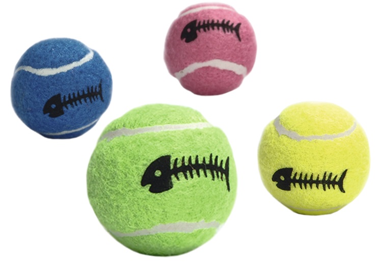 Набор игрушек мяч теннисный с колокольчиком для кошек Beeztees 4см