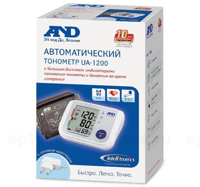 Тонометр AND UA-1200 /автоматический/адаптер/большой дисплей
