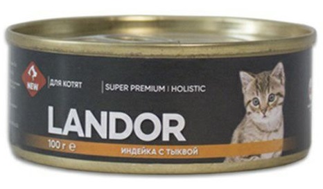 Корм для котят Landor 100 г бан. индейка с тыквой