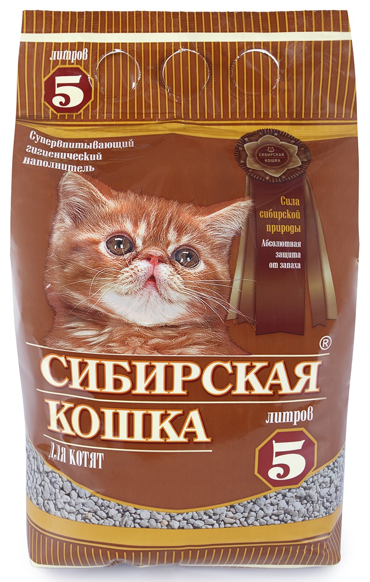 Наполнитель впитывающий для котят Сибирская кошка 5 л