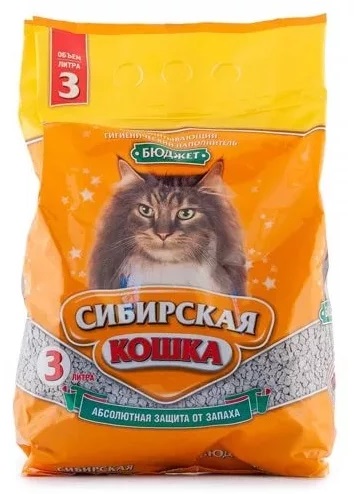 Наполнитель впитывающий для кошачьего туалета Сибирская кошка бюджет 3 л акция