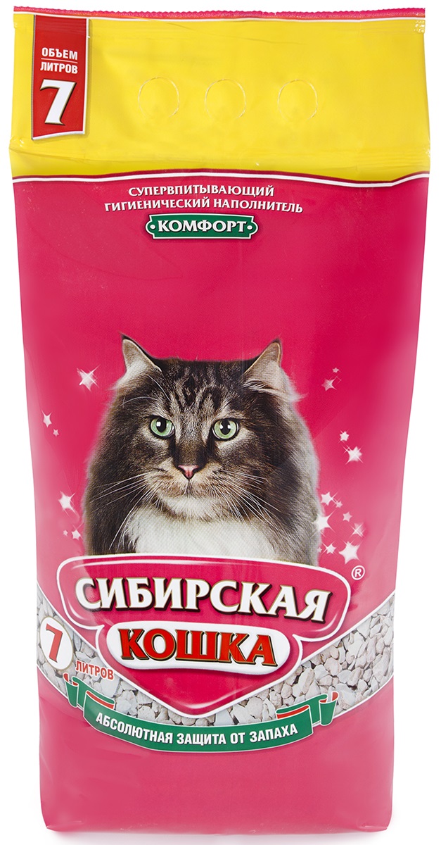 Наполнитель впитывающий для кошачьего туалета Сибирская кошка комфорт 7 л