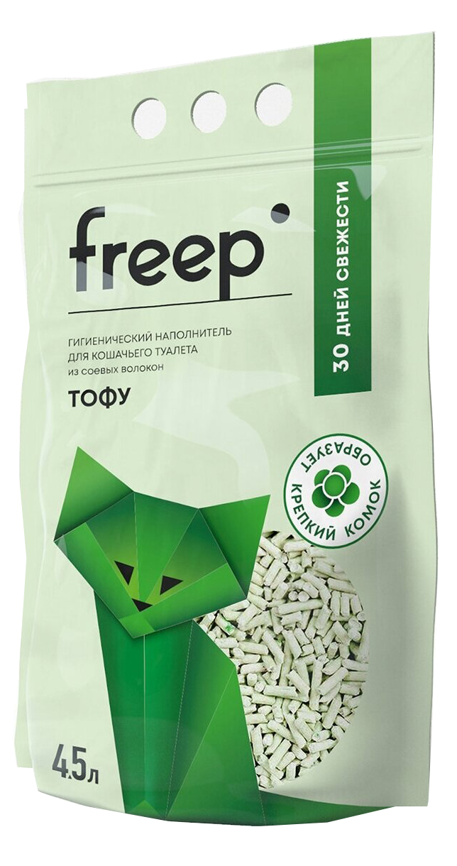 Наполнитель для кошачьего туалета Freep тофу 4.5 л зеленый чай