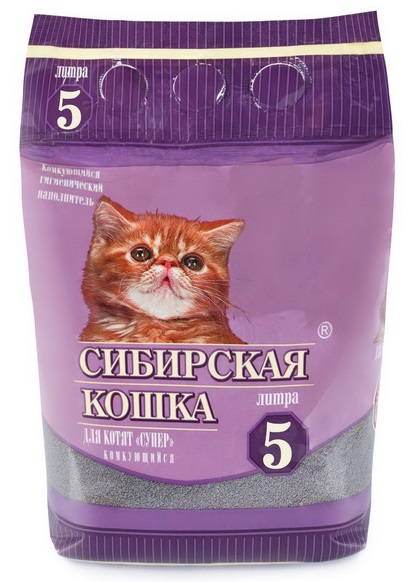 Наполнитель комкующийся для котят Сибирская кошка супер 5 л акция